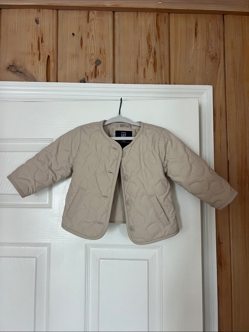 GAP Beige Quilted Baby Jacket with Stitching